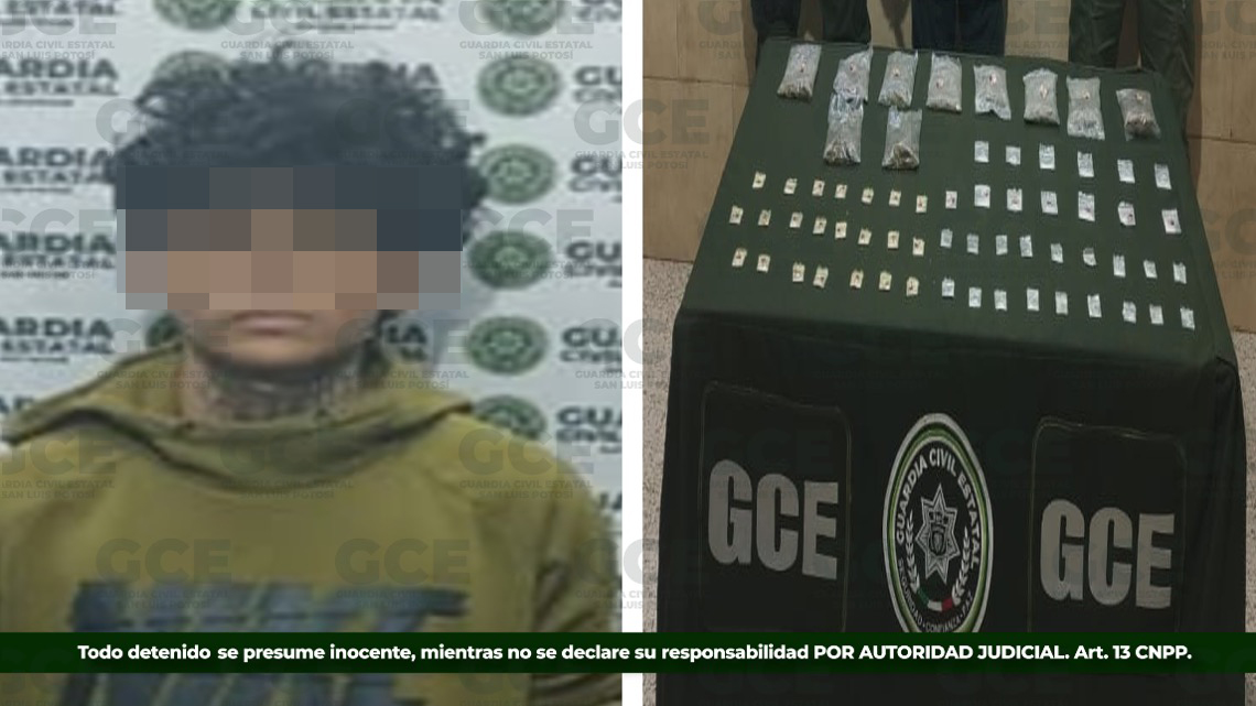 Detienen en Villa de Pozos a joven con droga