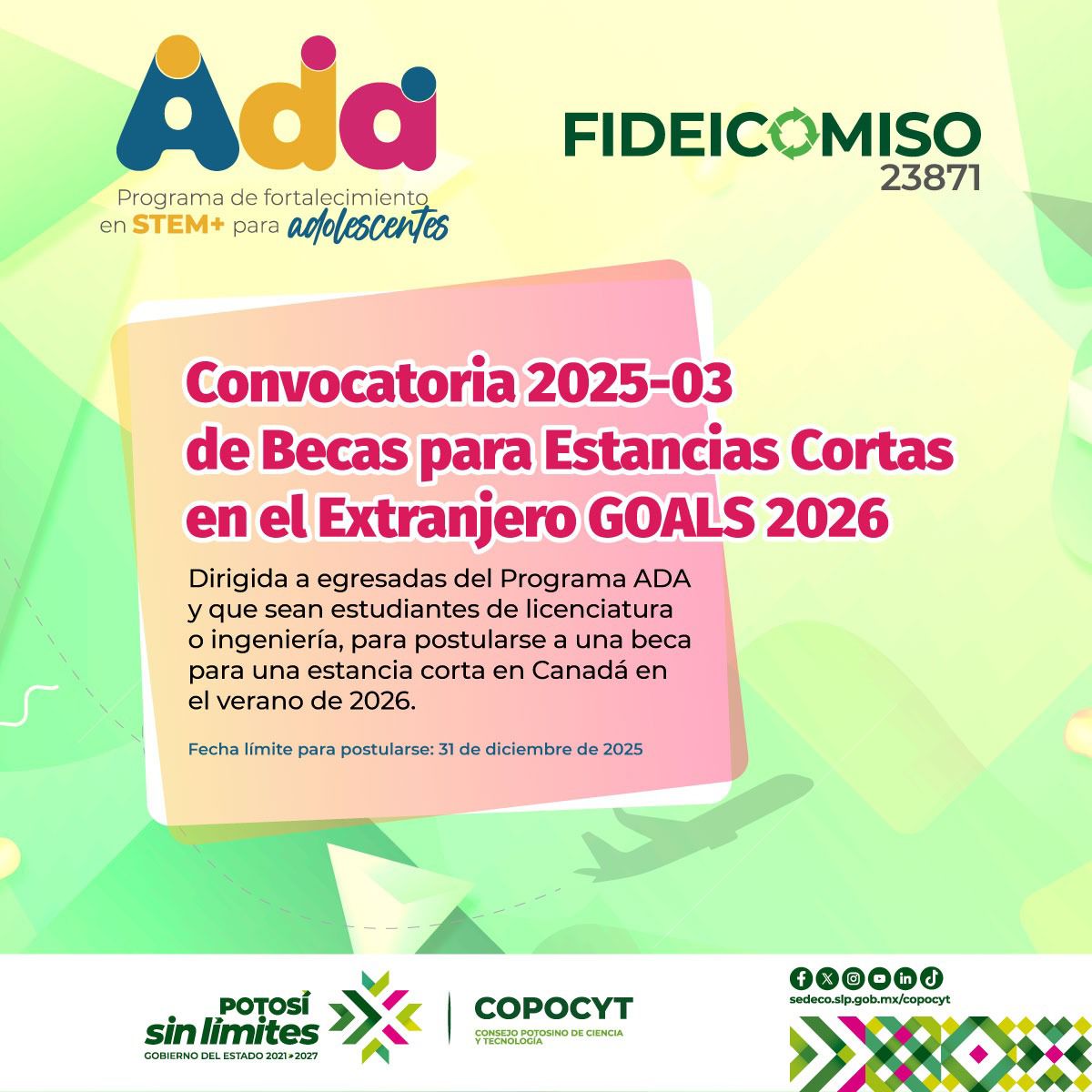 Copocyt lanza convocatoria de becas GOALS 2026 para estancias en Canadá